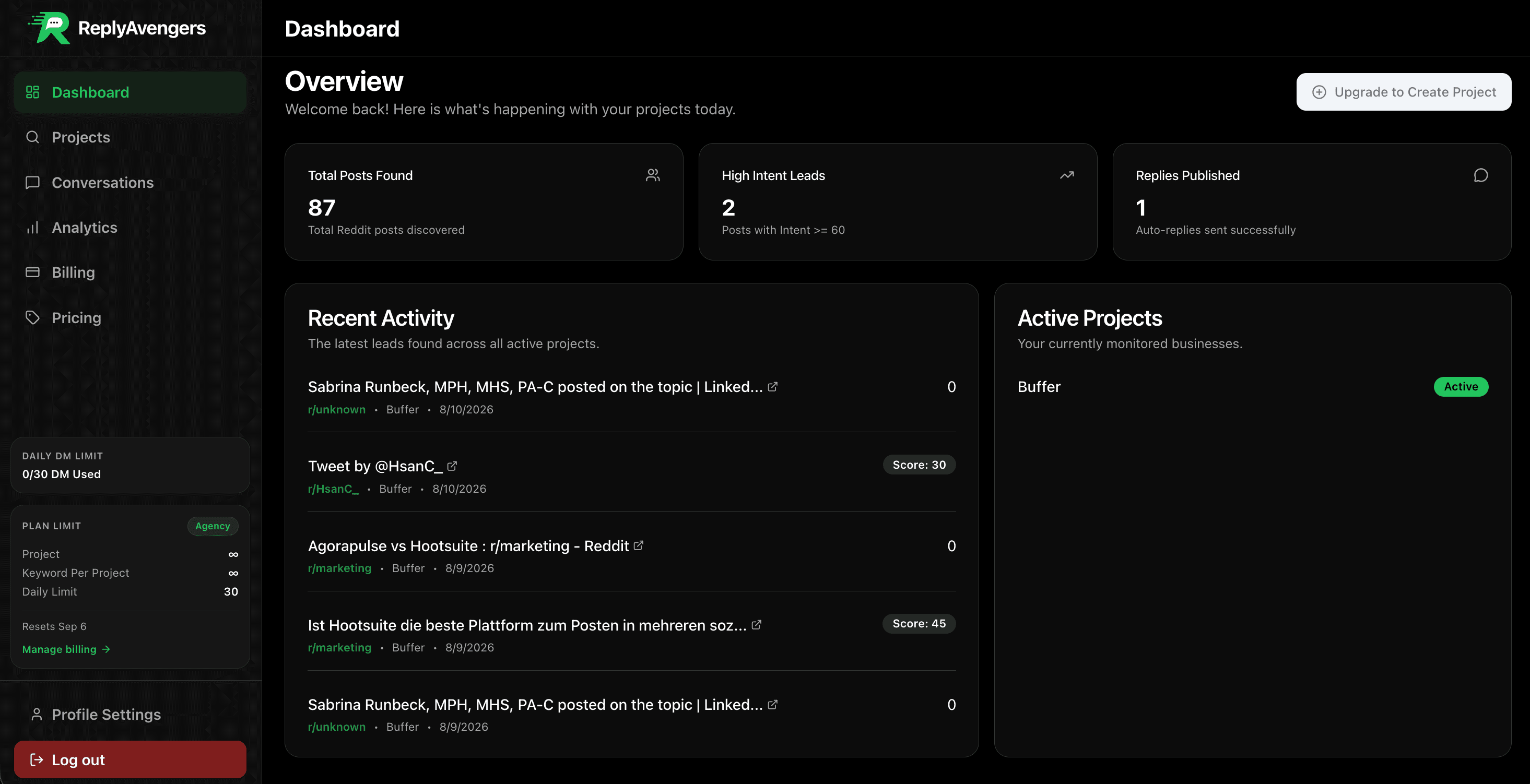 Reply Avengers Dashboard